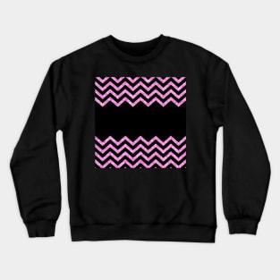 Black and Pink Glitter Chevron Design Crewneck Sweatshirt